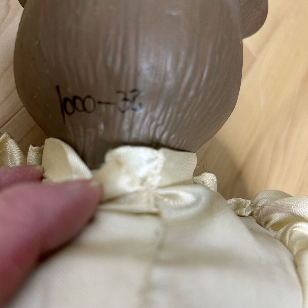 Vintage Set Ceramic Bear Dolls Figures Bride and Groom 16" Tall Soft Body - Picture 10 of 14